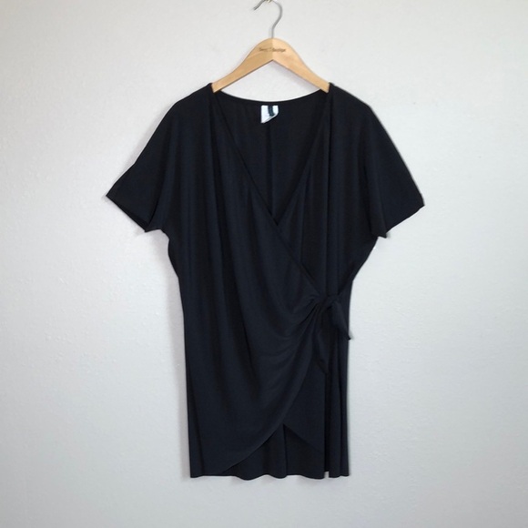 AQUA GREEN Women XL Black Wrap Swim Cover Up Dress Beach Resort Vacation Summer - Picture 1 of 9